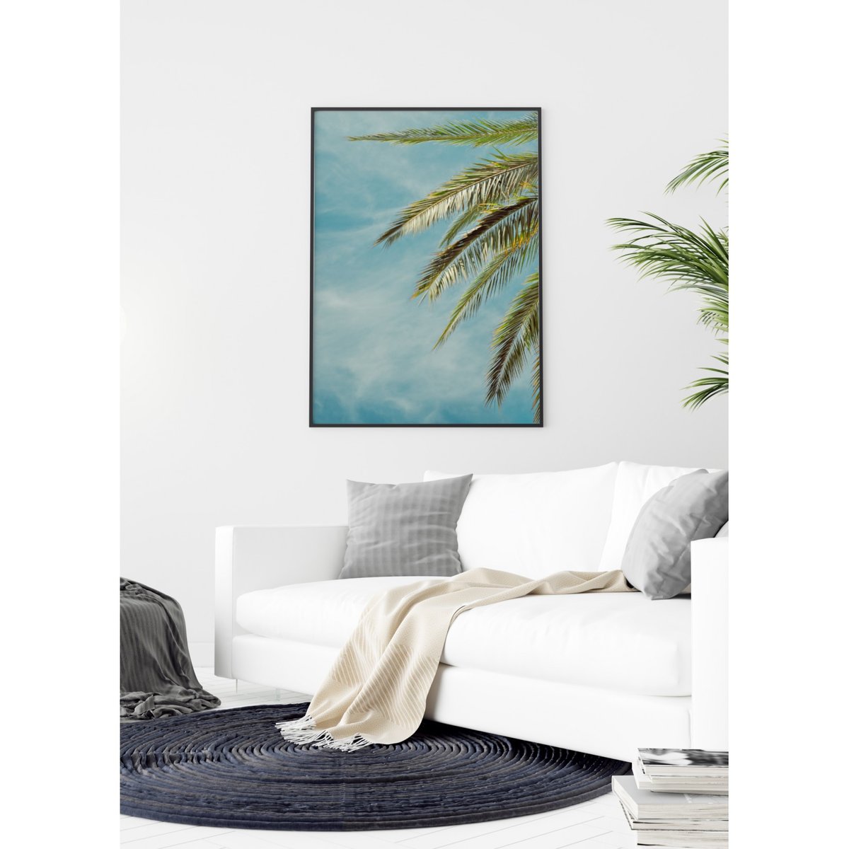 Poster Palm Trees 4 blanc, L'AFFICHERIE
