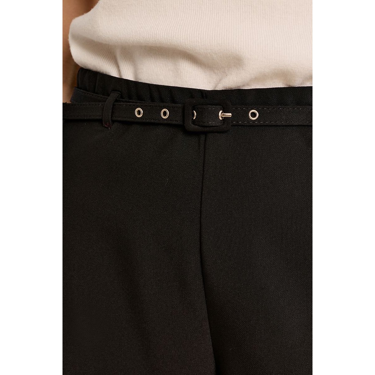 Pantalon jambes larges avec ceinture noir, MOLLY BRACKEN