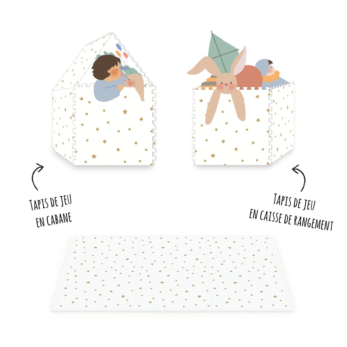 play&go - tapis puzzel, boîte de rangement & mini maison - treehouse multicolor, PLAY ET GO