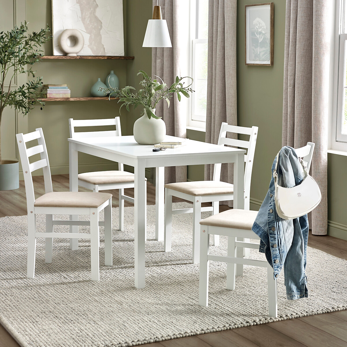 Keaton Rectangular Dining Table & Chairs Set (Seats 4) white, SO'HOME