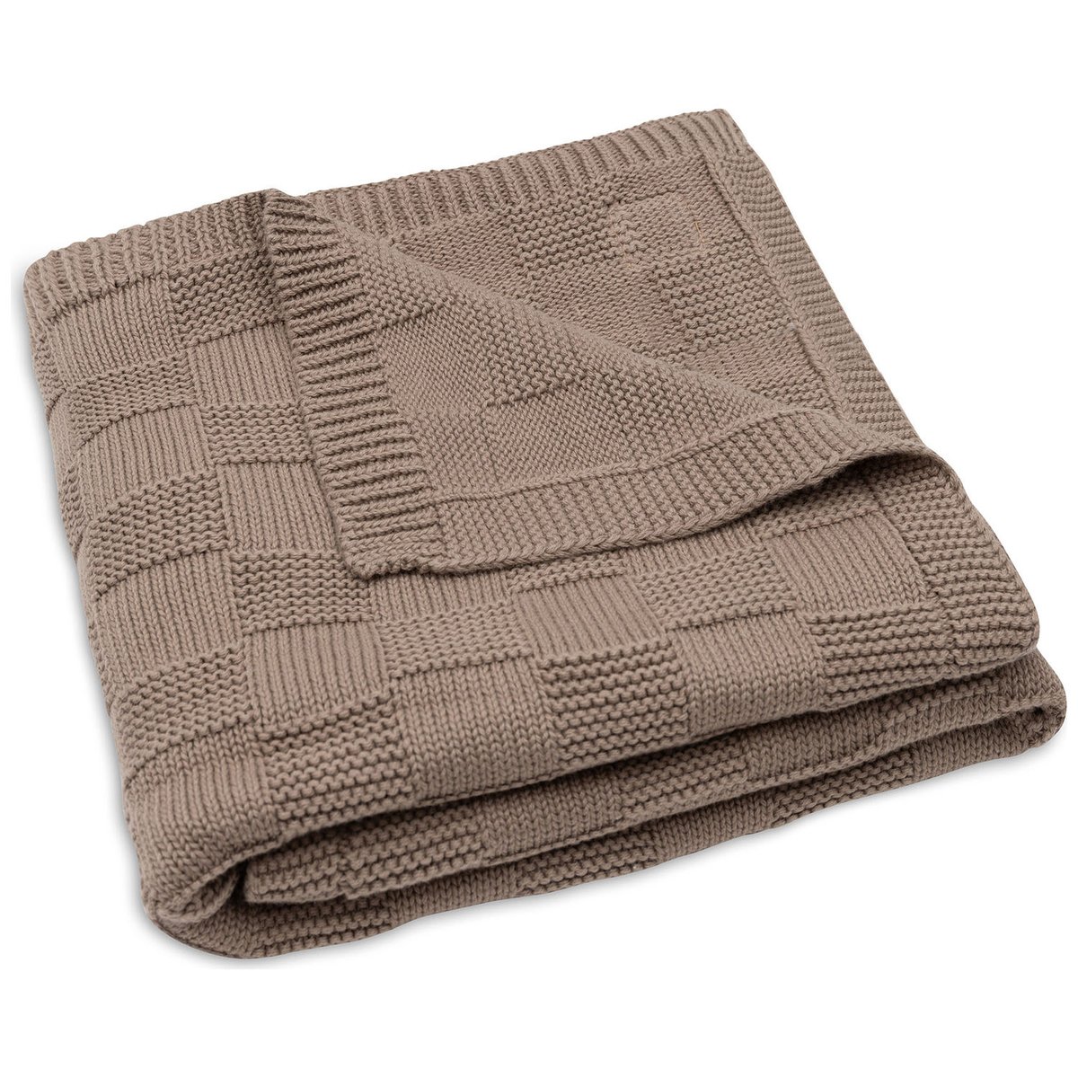 Couverture en tricot marron, JOLLEIN