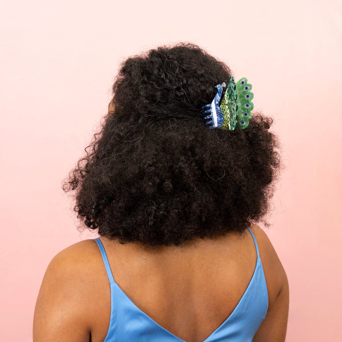 Pince à cheveux Paon bleu et vert, COUCOU SUZETTE