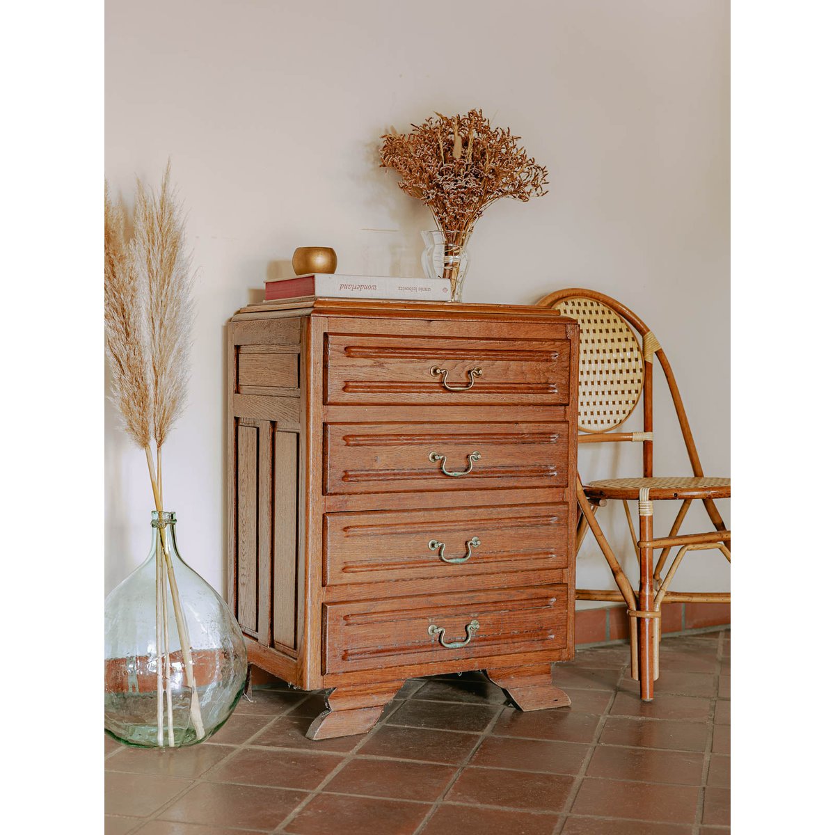 Commode classique en chêne massif Garance N°701 - Bon état bois clair, DEBONGOUT