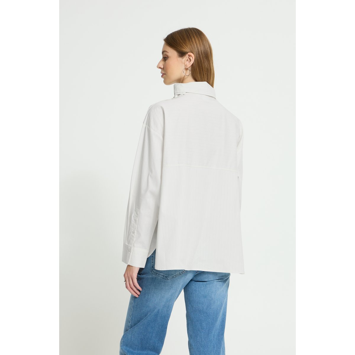 Blouse à manches longues blanc birch pinstripe, ICHI