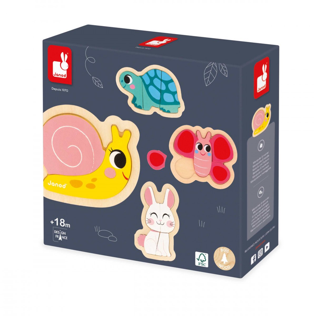 4 Puzzles Evolutifs - Jardin couleur unique, JANOD