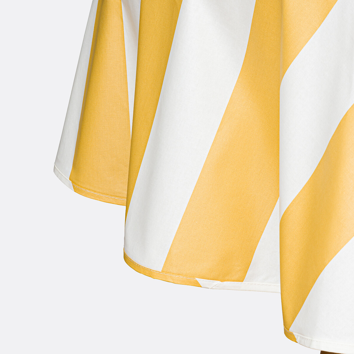 Nappe ronde coton enduit , Hendaye jaune/blanc, LA REDOUTE INTERIEURS