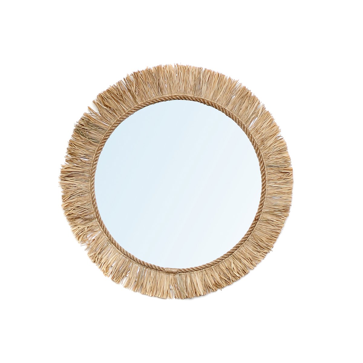 Miroir en raphia TAHITI beige, BAZAR BIZAR