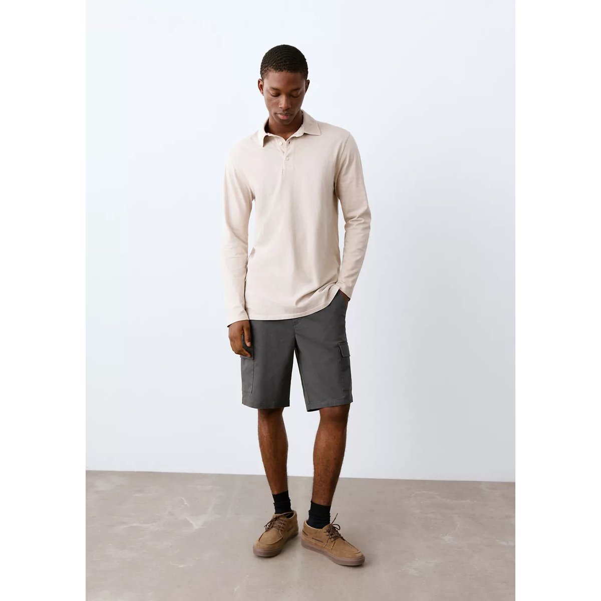 Bermuda coton cargo gris anthracite, MANGO TEEN