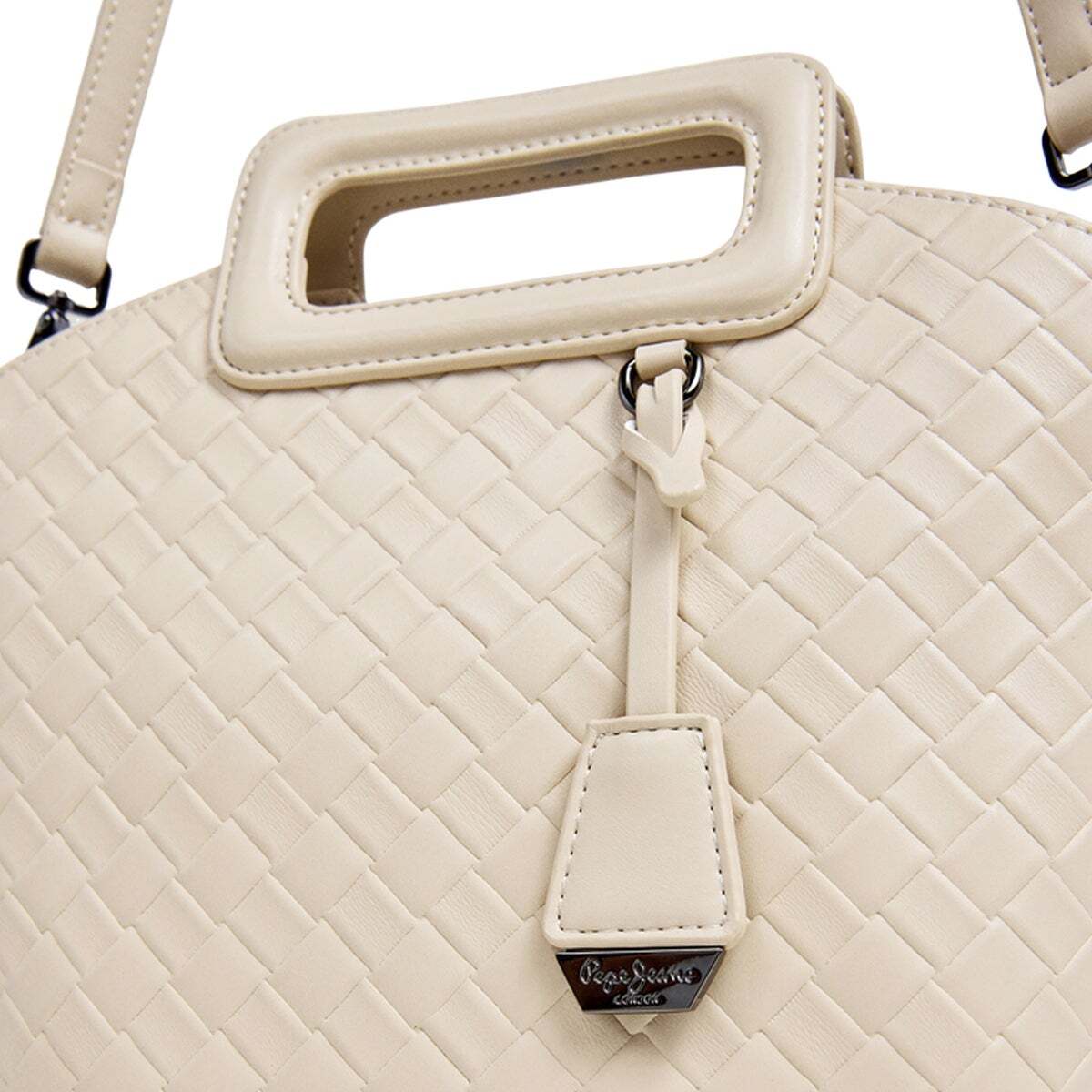 Sac Cabas Effet Cuir blanc ivoire, PEPE JEANS