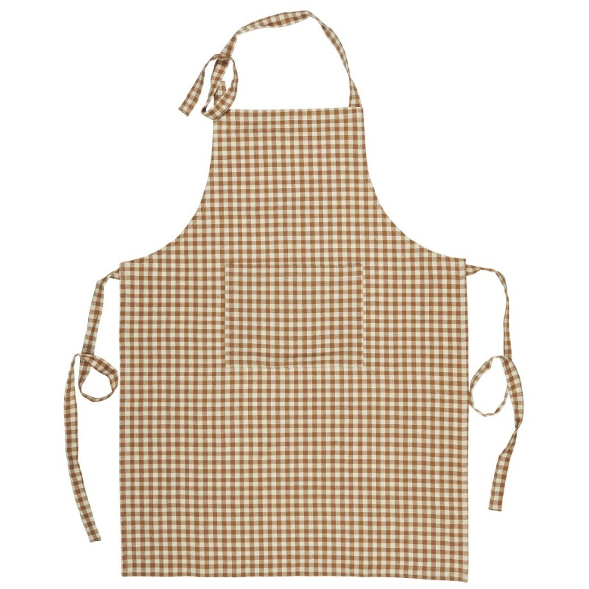 Tablier de cuisine coton carreaux Luca marron clair, IB LAURSEN