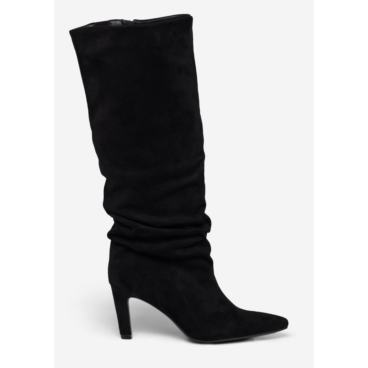 Bottes hautes en suédine à talons noir, LOLALIZA