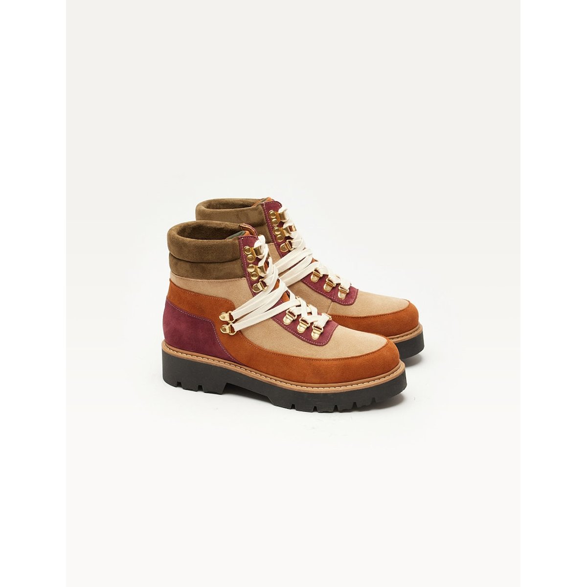 Bottines à lacets TALIE cognac beige bordeaux, ODAJE