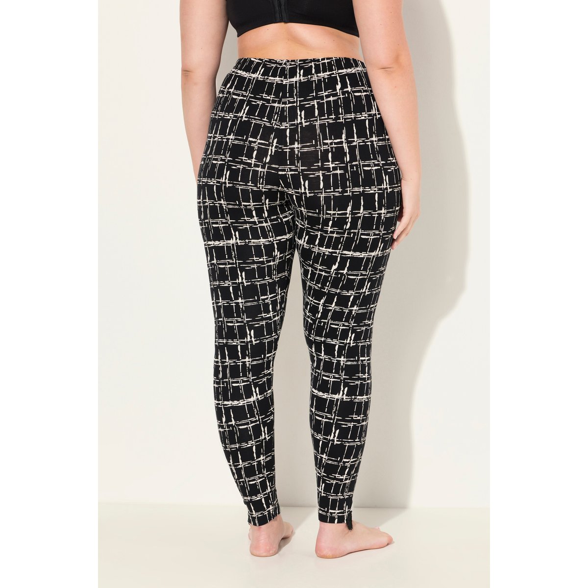 Legging imprimé graphique noir, ULLA POPKEN