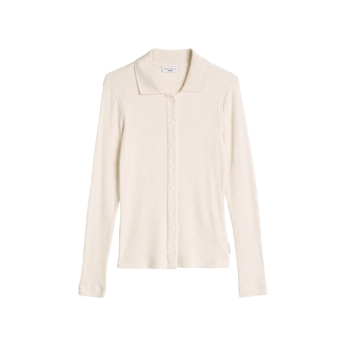 Chemisier slim en jersey en jersey côtelé doux blanc, MARC O’POLO DENIM