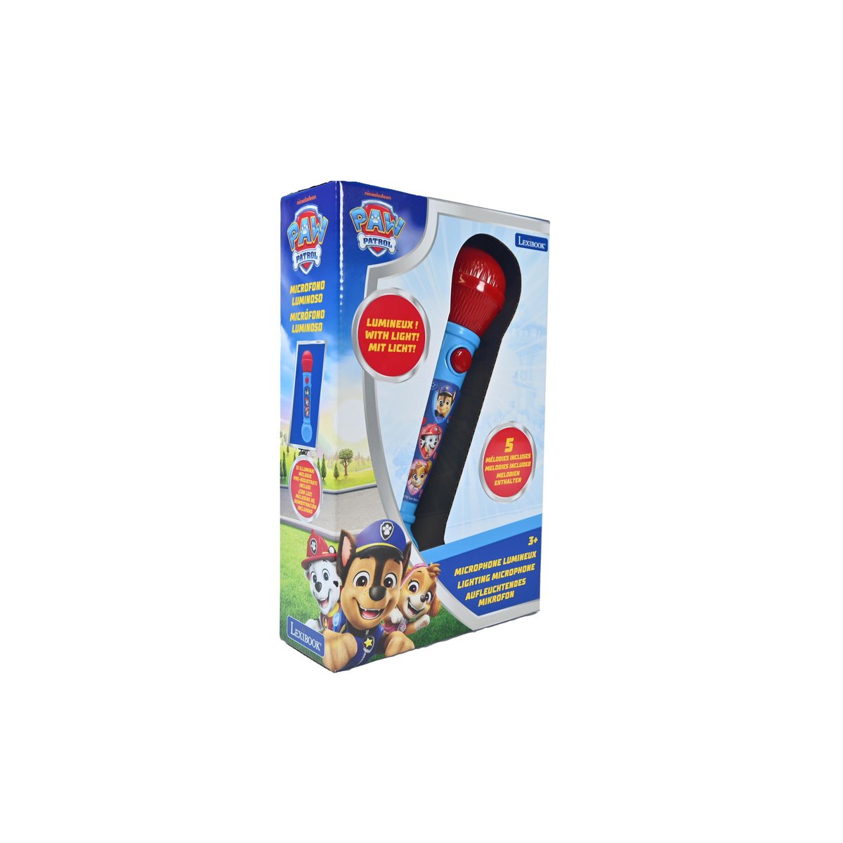 Microphone Lumineux Pat’Patrouille bleu, LEXIBOOK
