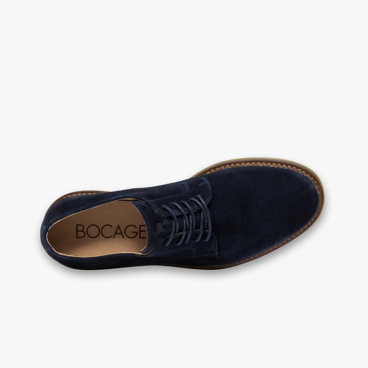 Derby en cuir DRISS bleu marine, BOCAGE