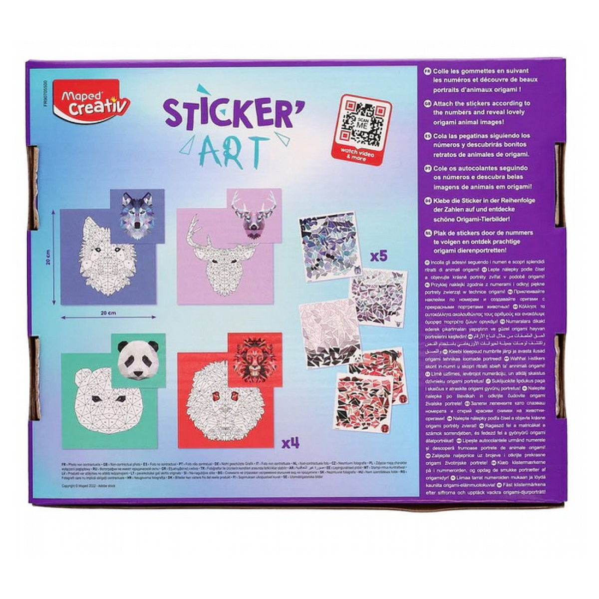 Sticker art - Gommettes au numero couleur unique, MAPED