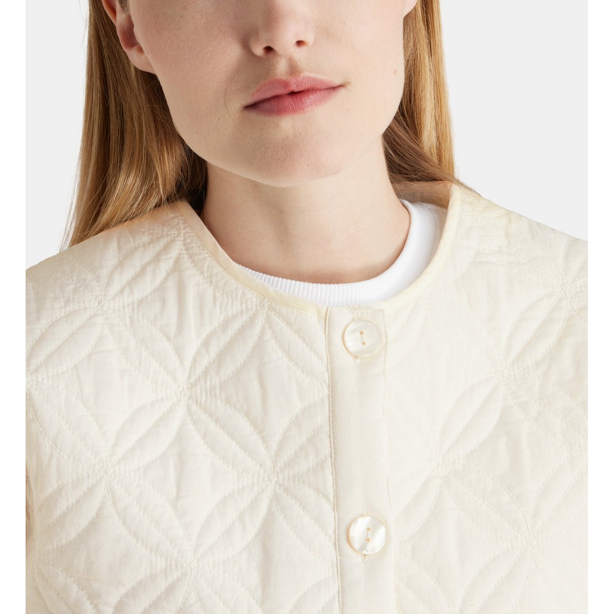 Veste Droite Matelassée Chamarel Coton écru, GALERIES LAFAYETTE