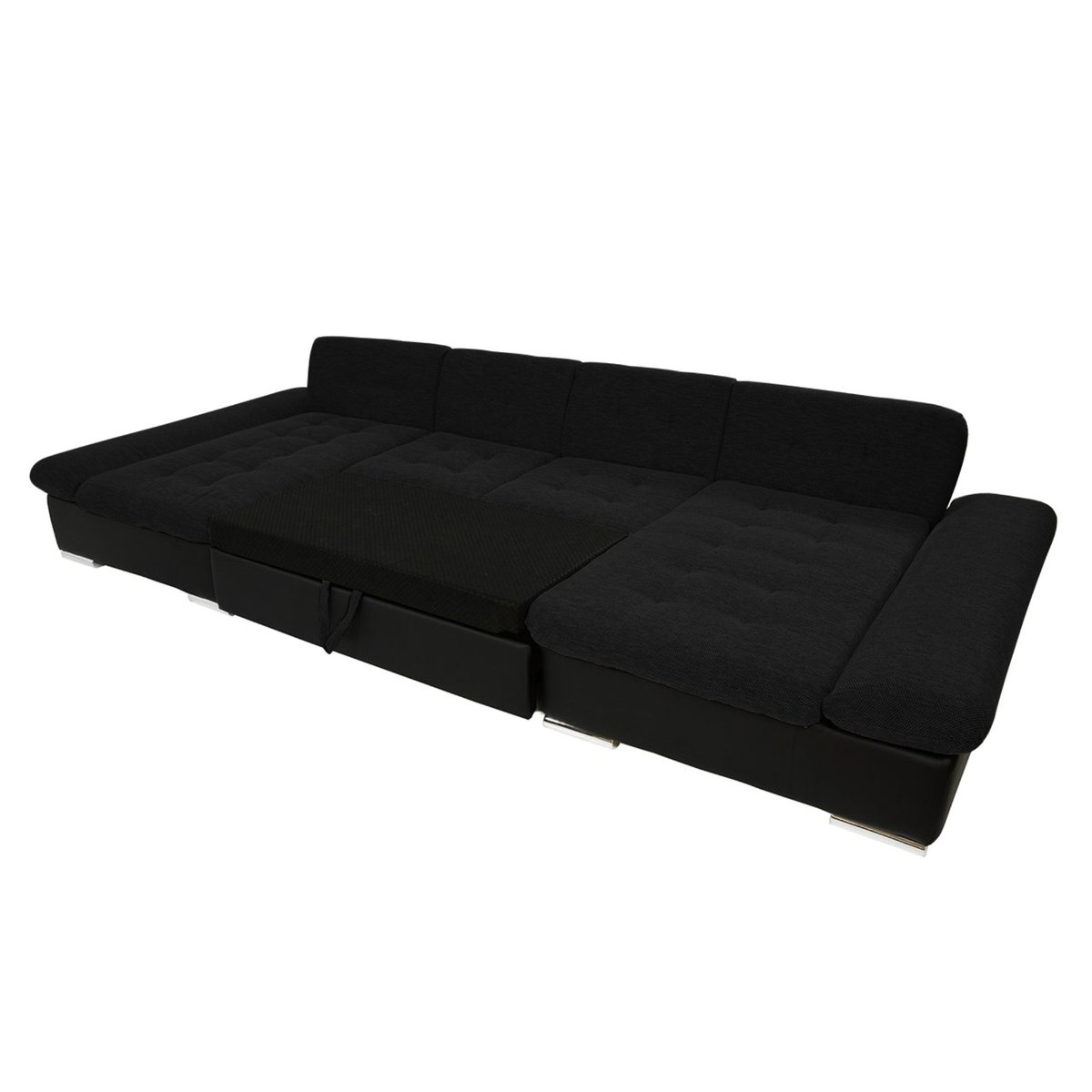 Canapé Panoramique Convertible 7 places - ULYS noir, BEST MOBILIER