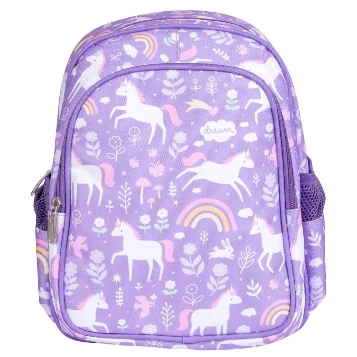 Sac à dos avec poche isotherme LICORNE violet, blanc, rose, A LITTLE LOVELY COMPANY