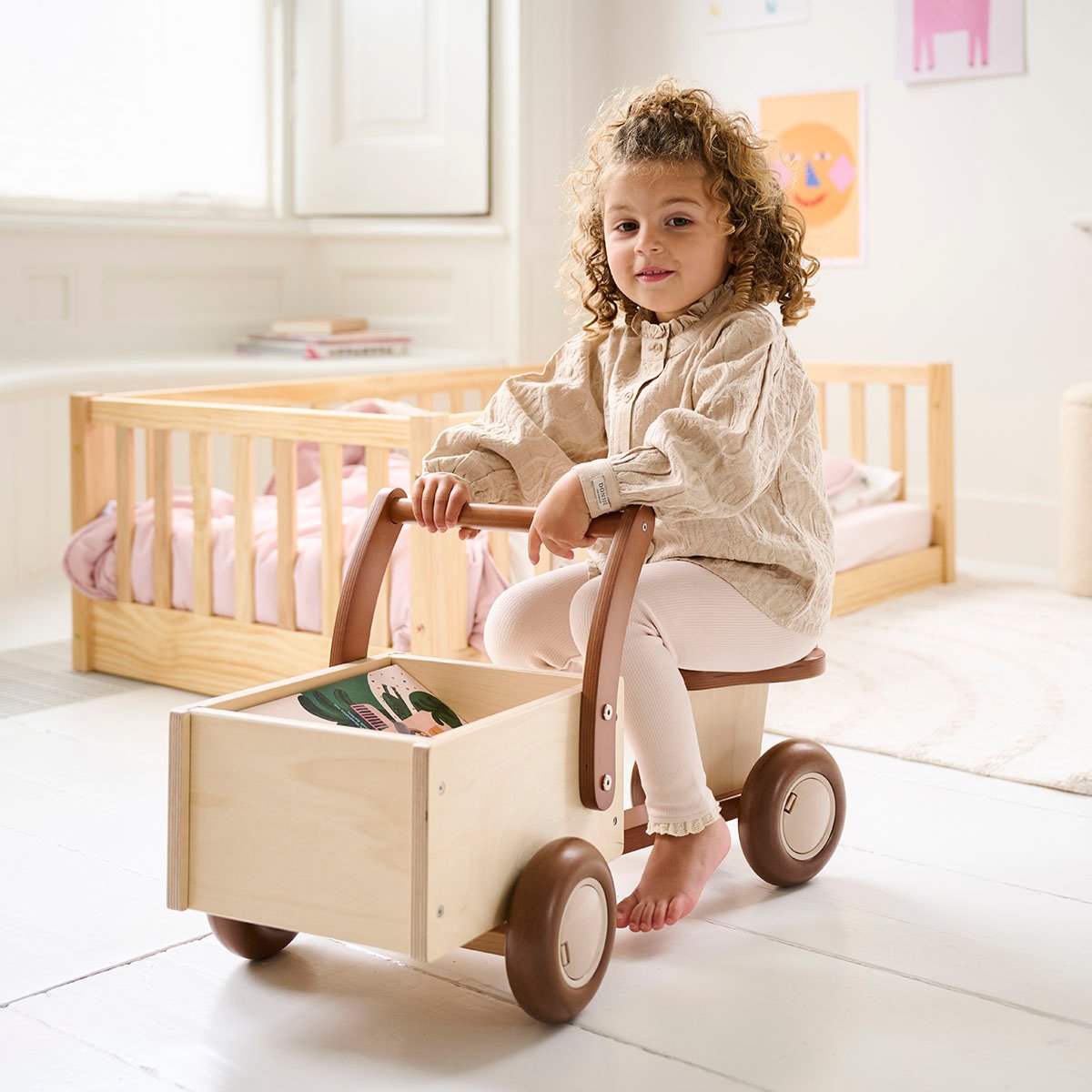 Tricycle draisienne  4-en-1 NOYER naturel, PETITE AMELIE