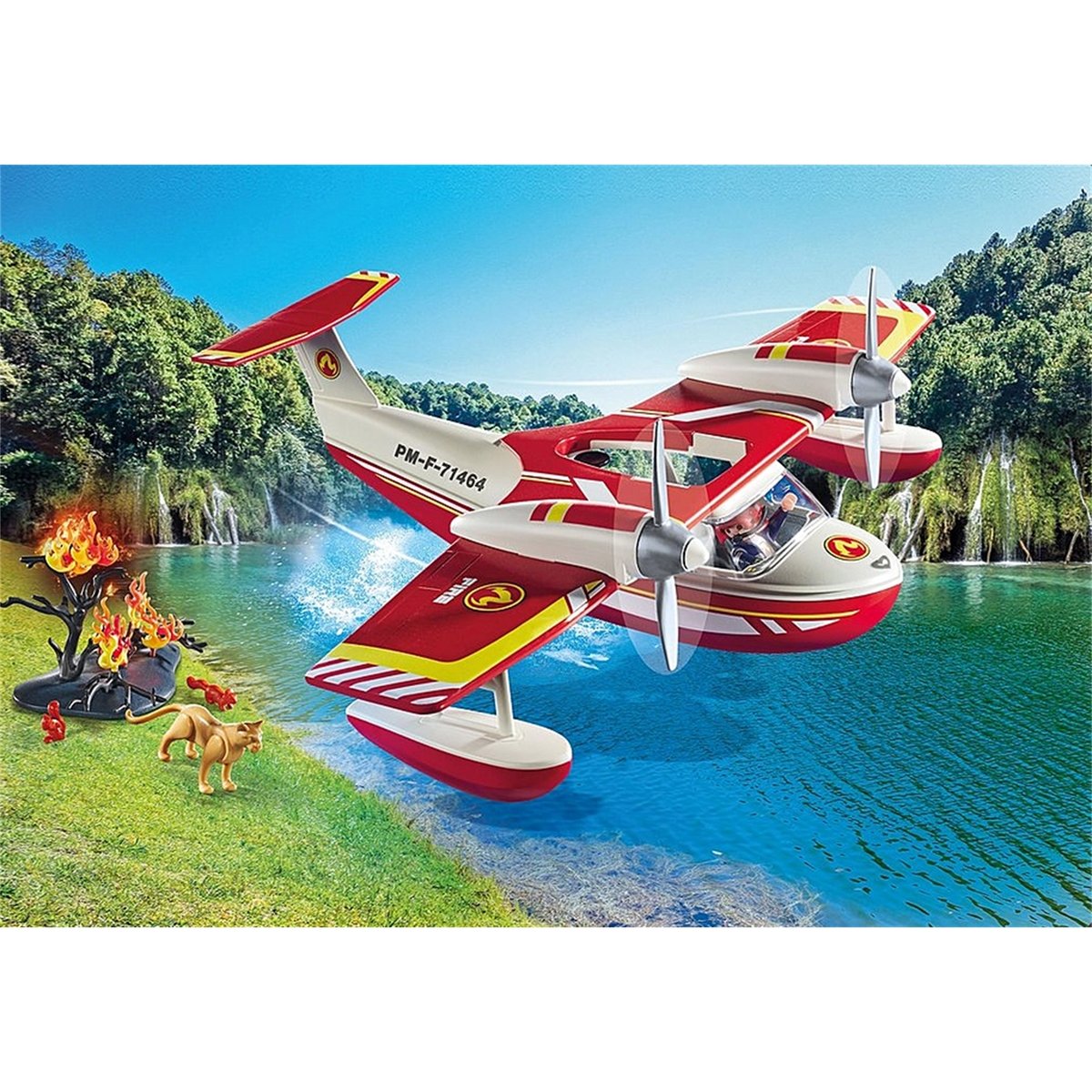 Hydravion avec pompier hydravion avec pompier, PLAYMOBIL