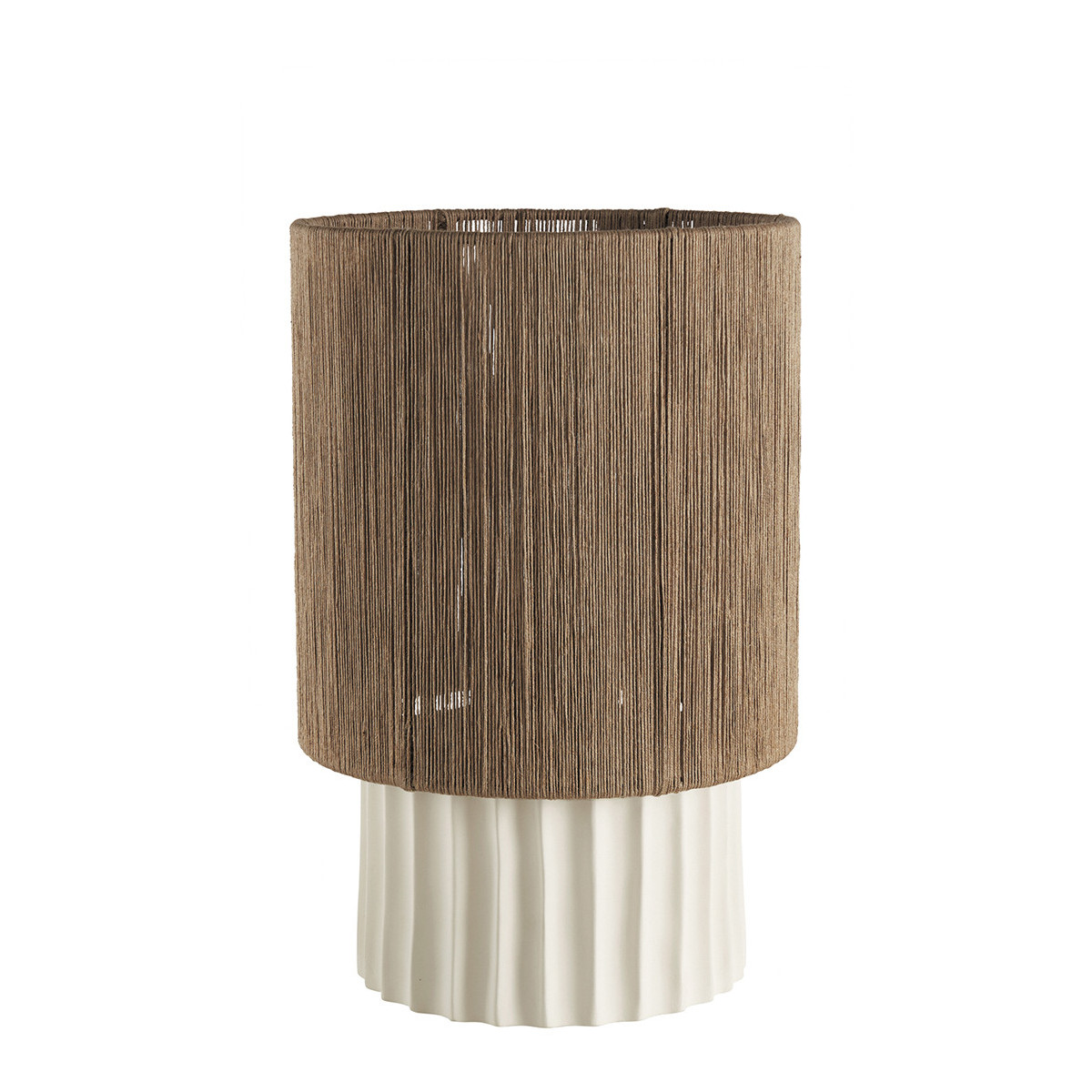 Lampe avec abat-jour beige, BLANC D’IVOIRE