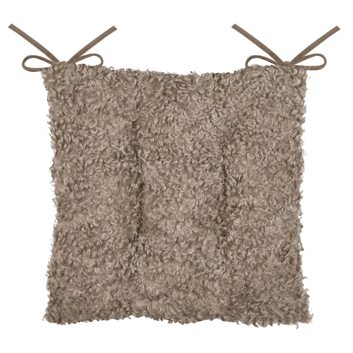 Galette de chaise - Effet bouclette taupe, LOVELY CASA