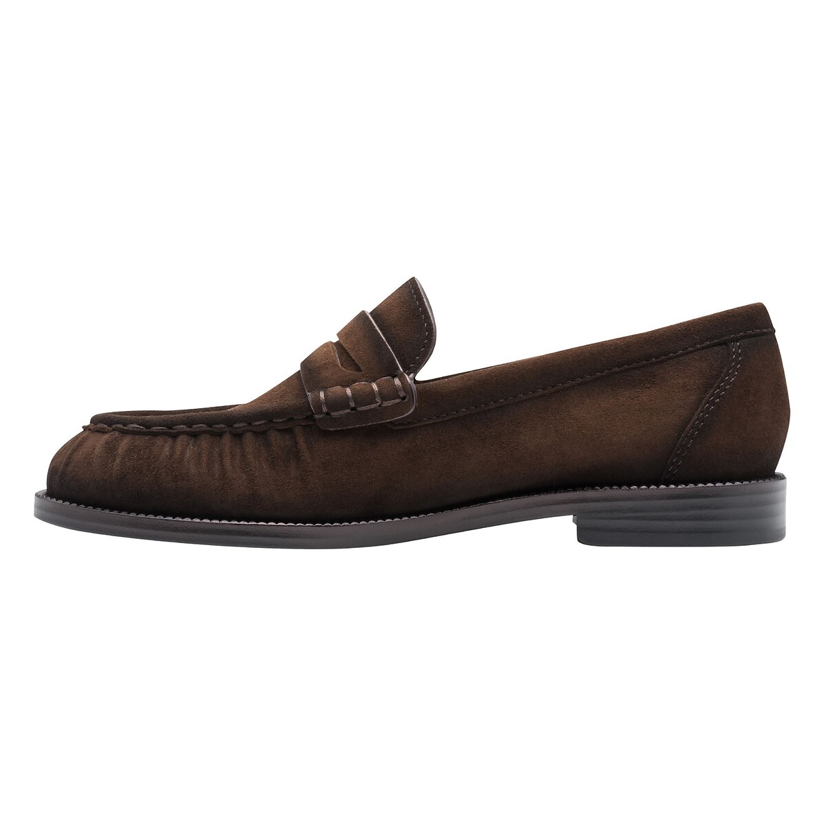 Mocassins en cuir suédé marron foncé, TAMARIS