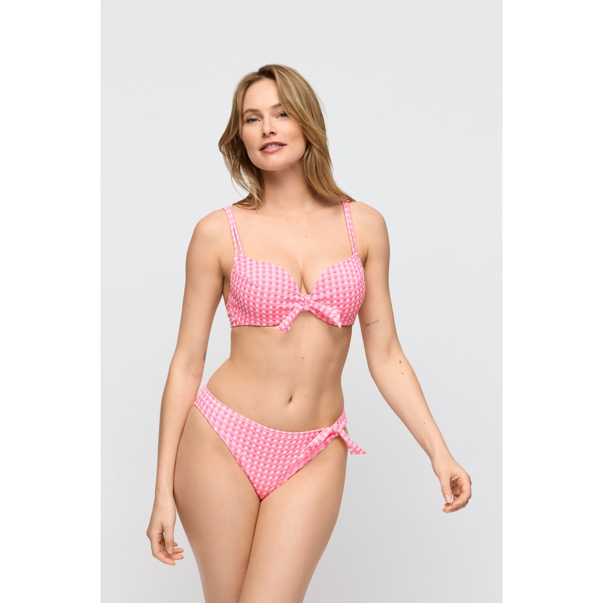Bikini slip brésilien MARY LYNN rose - rose gingham, MARIE JO
