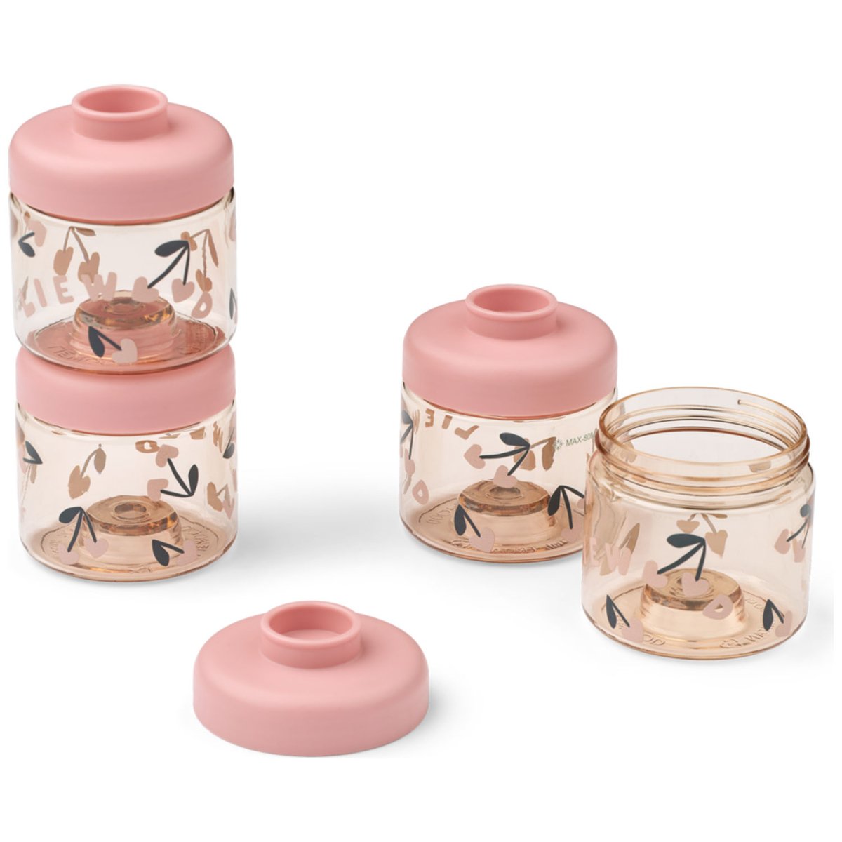 Lot de 4 boîtes alimentaires Dominique rose, bleu, LIEWOOD