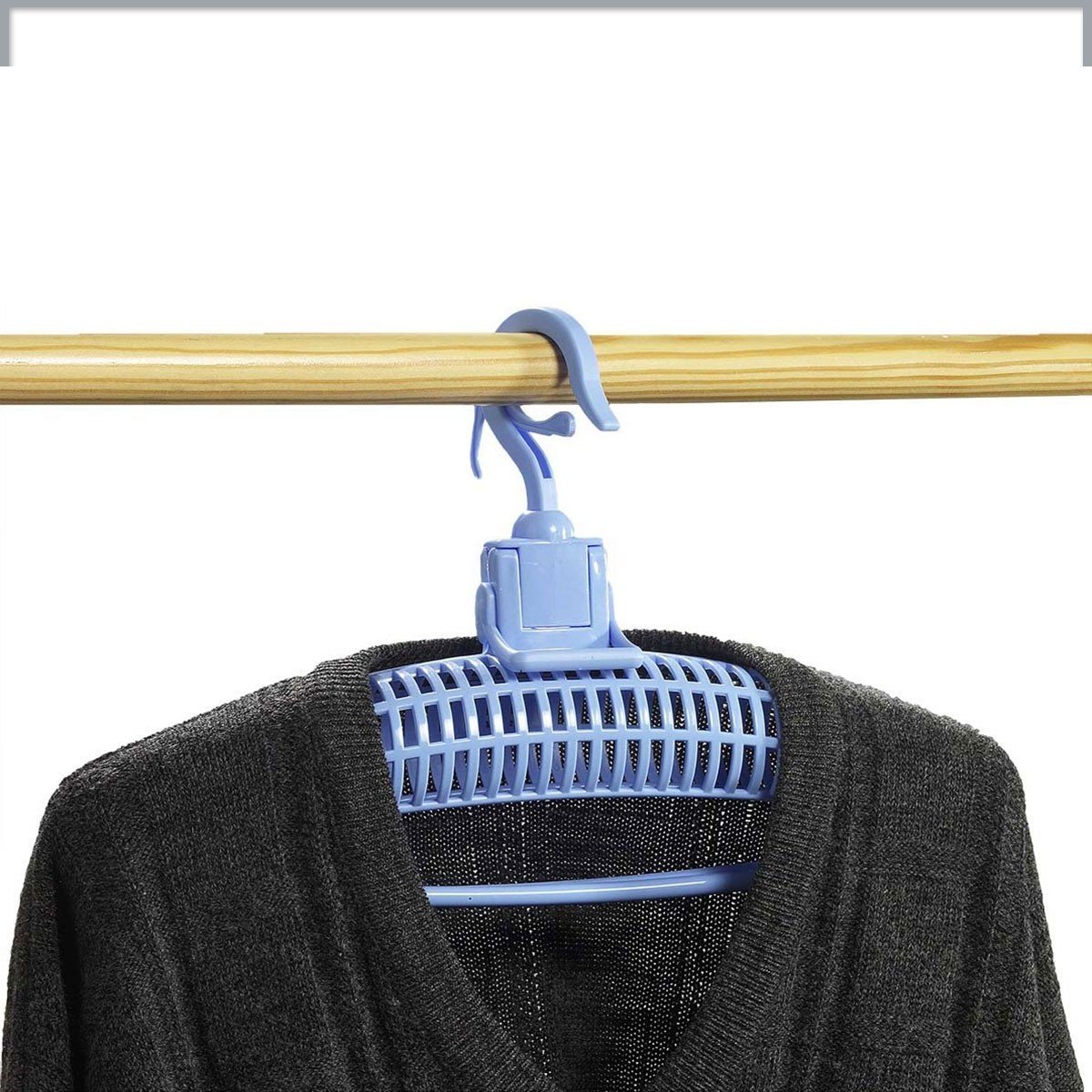 Cintre sèche pull vendu par 3 bleu, CALICOSY