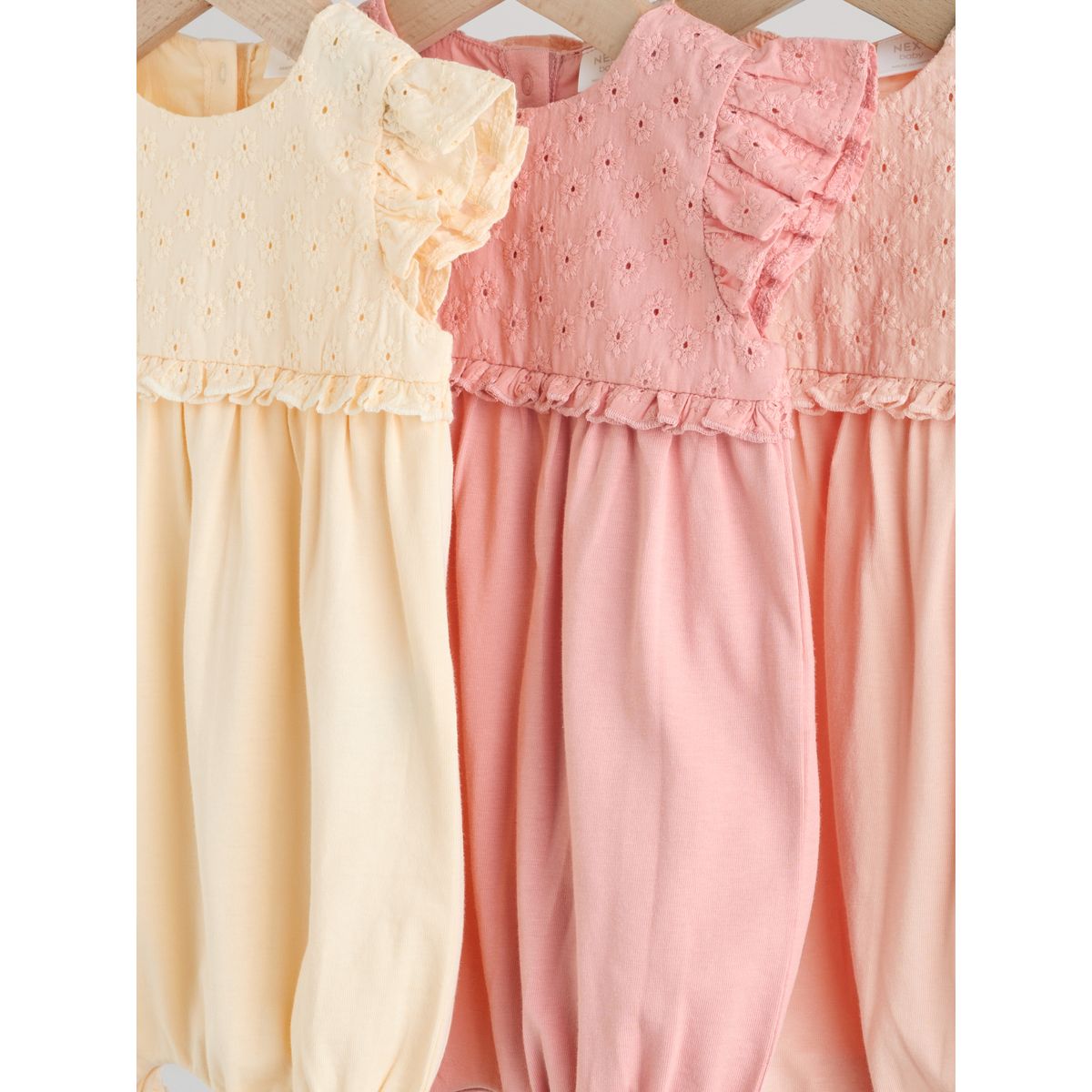 Barboteuse bébé brodée, lot de 3 rose, NEXT