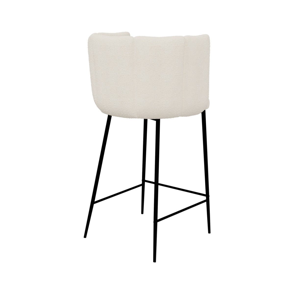 Lot de 2 chaises pour îlot central 67 cm en tissu bouclé - ROSY beige, MAISON PAVANE