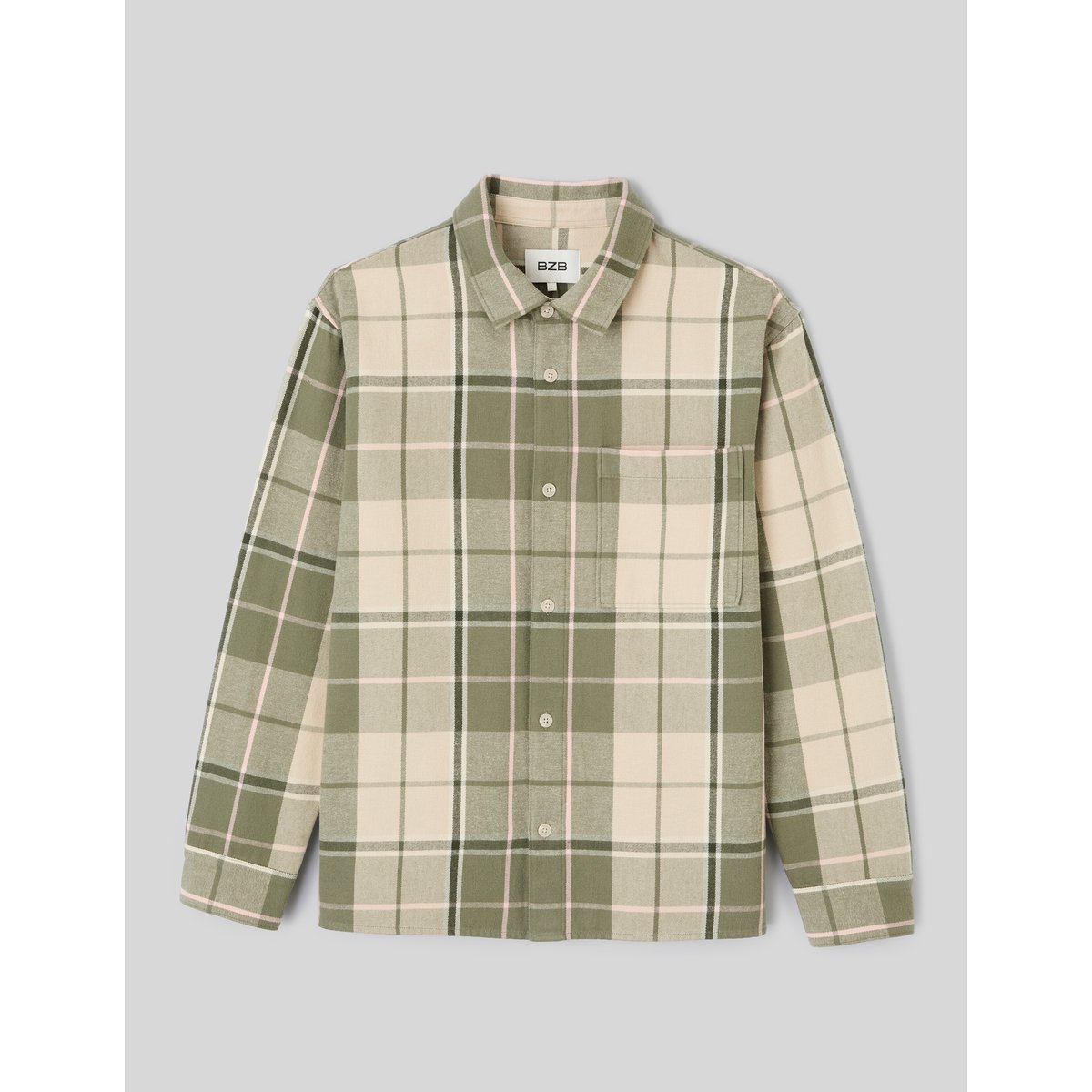 Chemise à carreaux vert clair, BZB