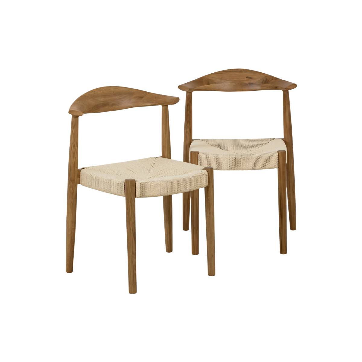 Lot de 2 chaises en bois de chêne ALINE bois clair, MADE IN MEUBLES 