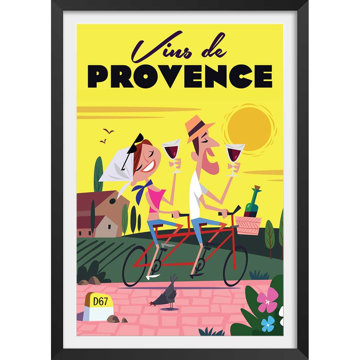 Affiche ViVe la ProVence affiche + cadre en bois - noir, HEXOA