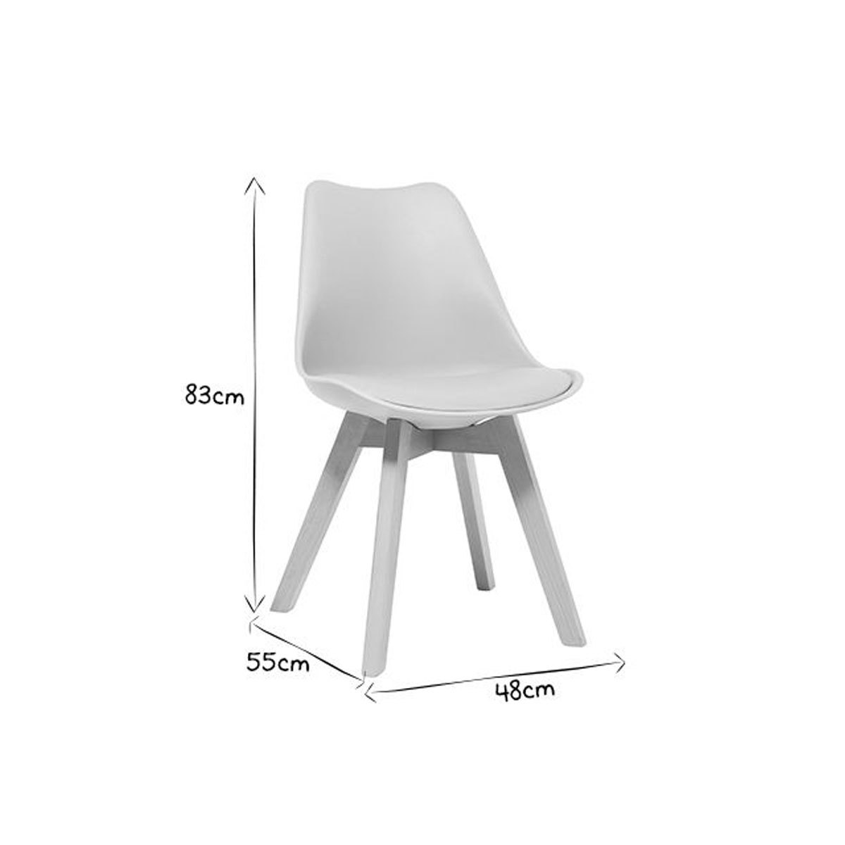 Chaises design (lot de 2) PAULINE blanc, MILIBOO