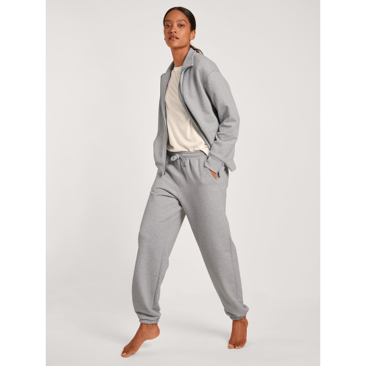 Pants avec poignets, Cradle to Cradle Certified® Coton LOUNGE & RELAX gris mélangé, CALIDA