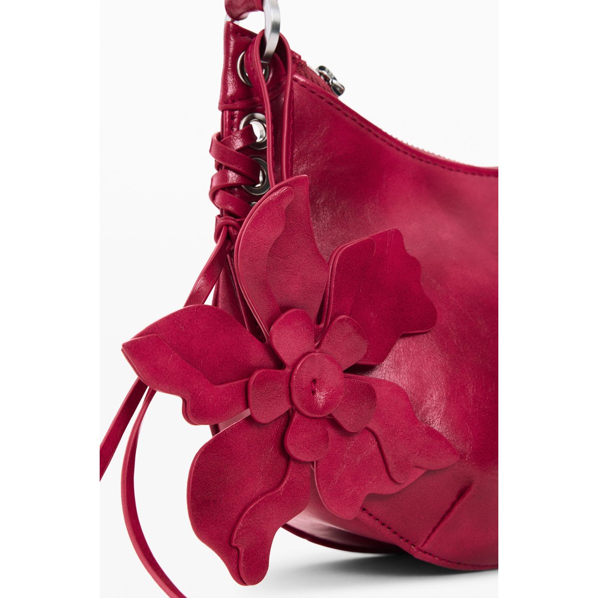 Porte-monnaie bandoulière fleur rouge, DESIGUAL