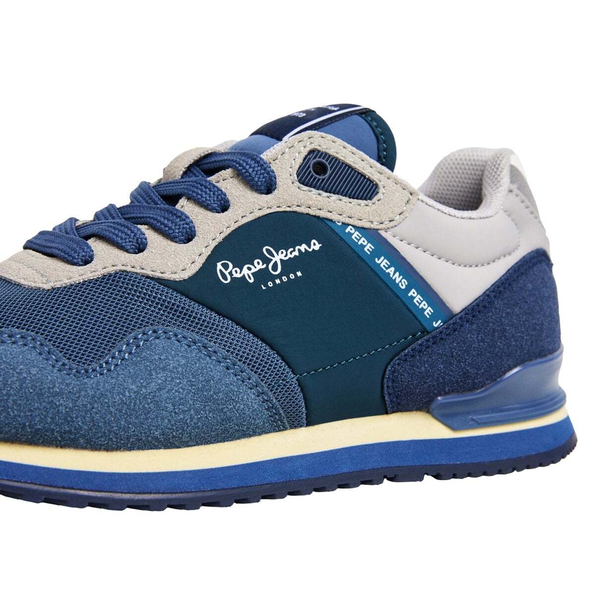 Baskets Combinées bleu acier, PEPE JEANS
