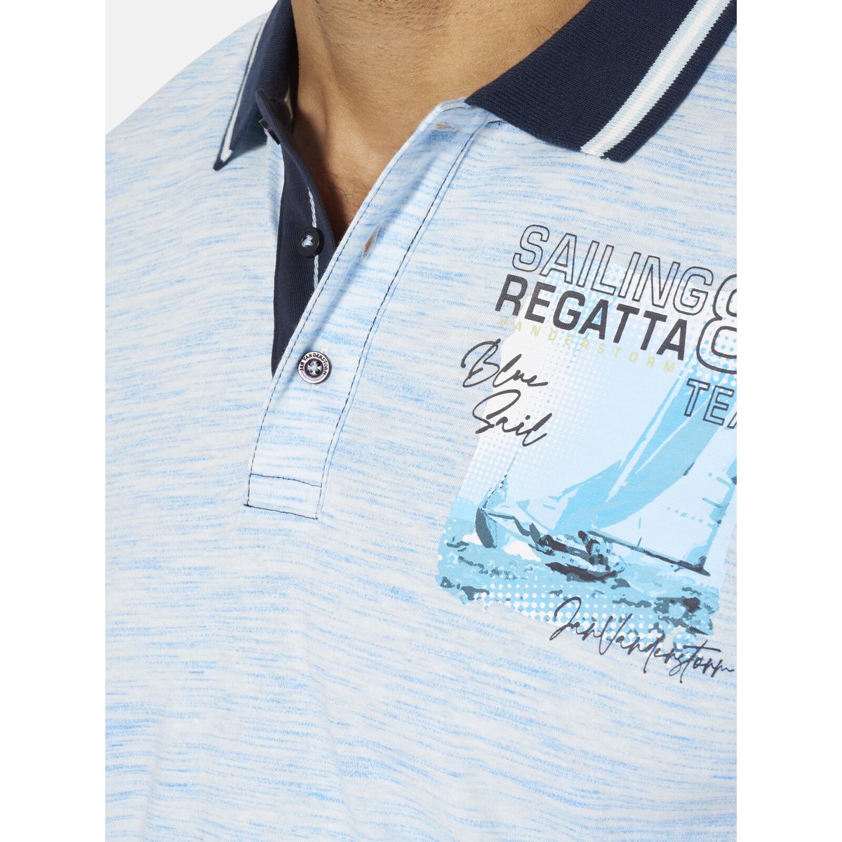 Polo GILGI bleu clair mélange, JAN VANDERSTORM