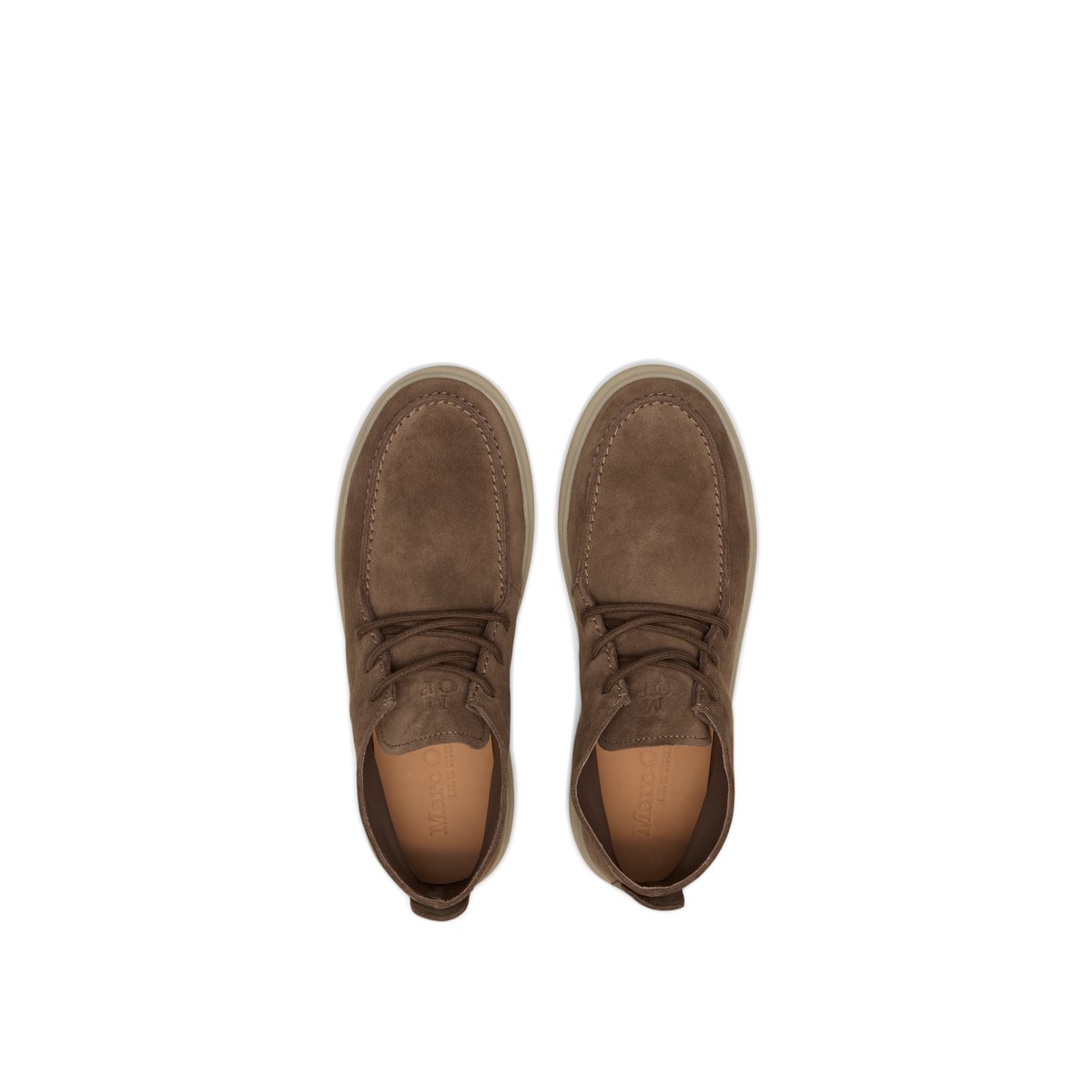 Bottes à cheville modèle Zen en cuir velours huilé marron, MARC O'POLO