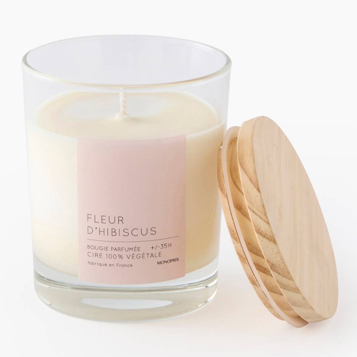 Bougie parfumée dans verre couleur unique, MONOPRIX MAISON