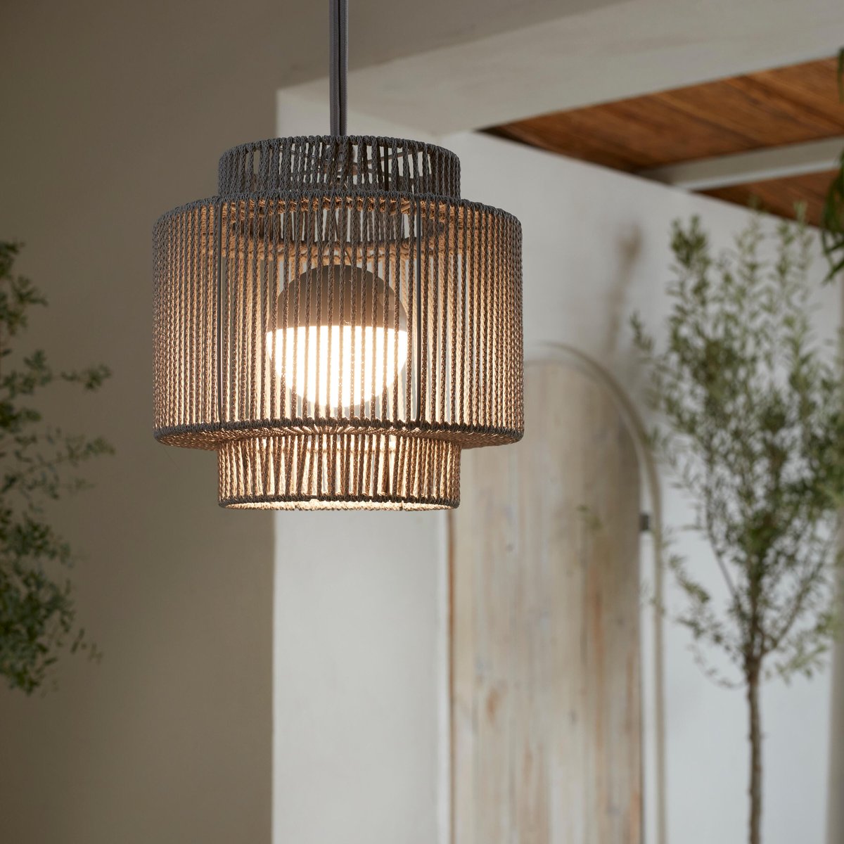 Suspension LED 1300 lumens, INSPIRE gris / argent, INSPIRE
