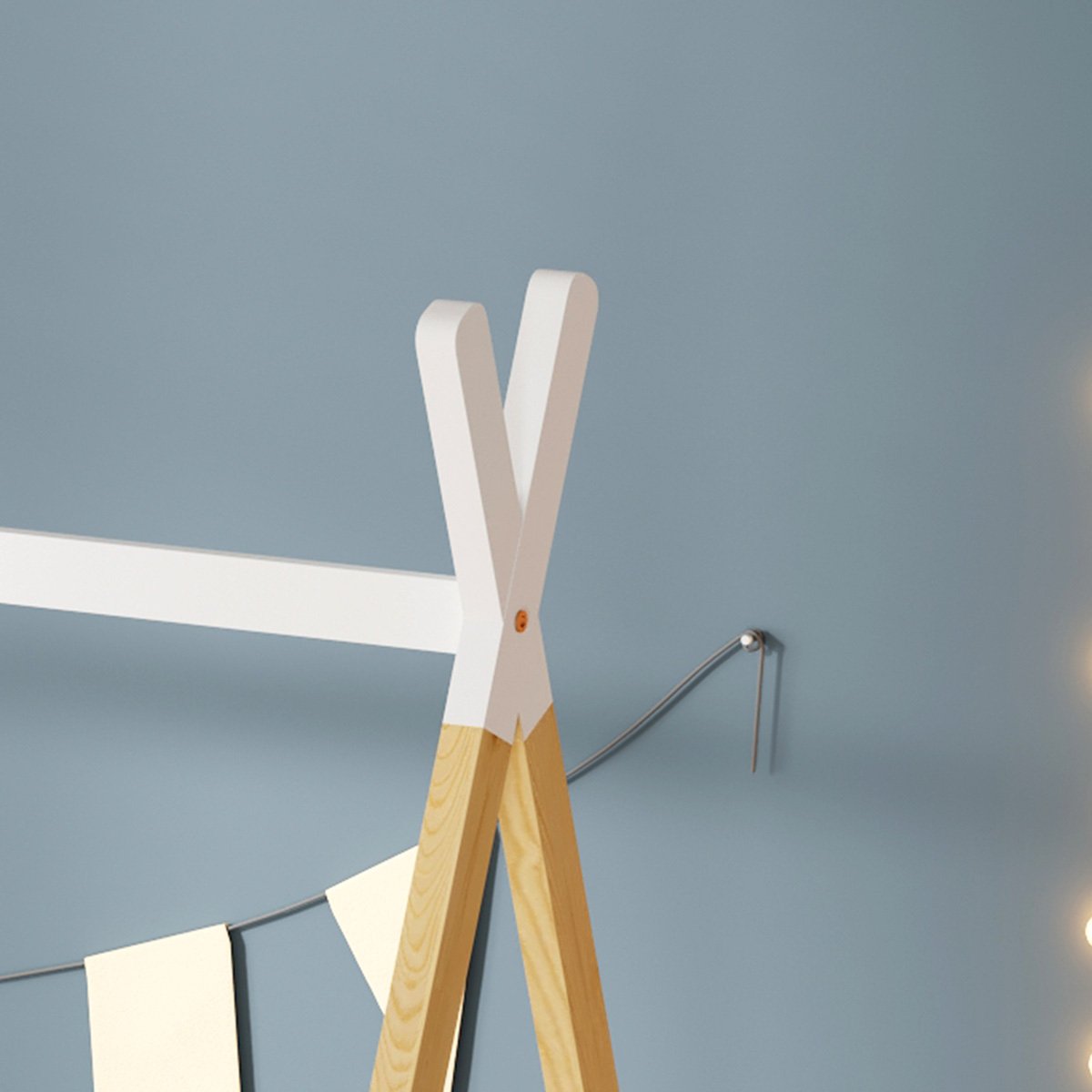 Lit tipi INDY blanc et bois, BELLECOUR