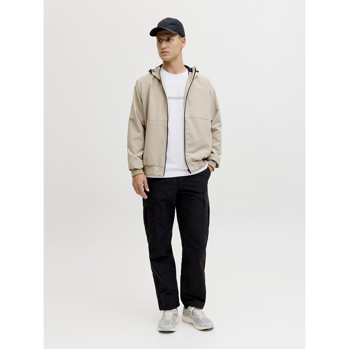 T-Shirt mit Pailletten-Motiv weiss, JACK & JONES