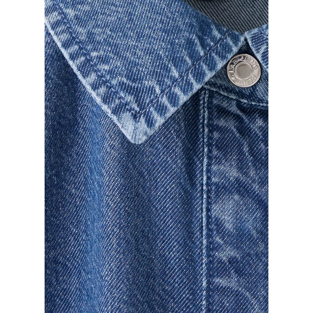 Robe en jean froncée bleu moyen, MANGO BABY