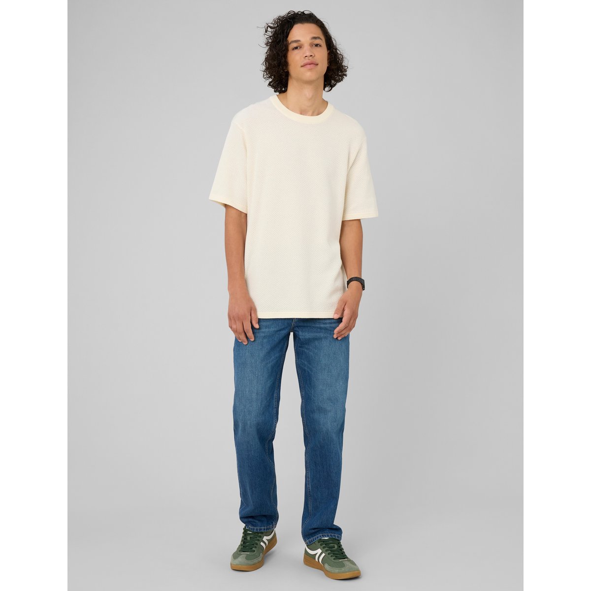 Jean straight 5 poches bleu moyen, BZB
