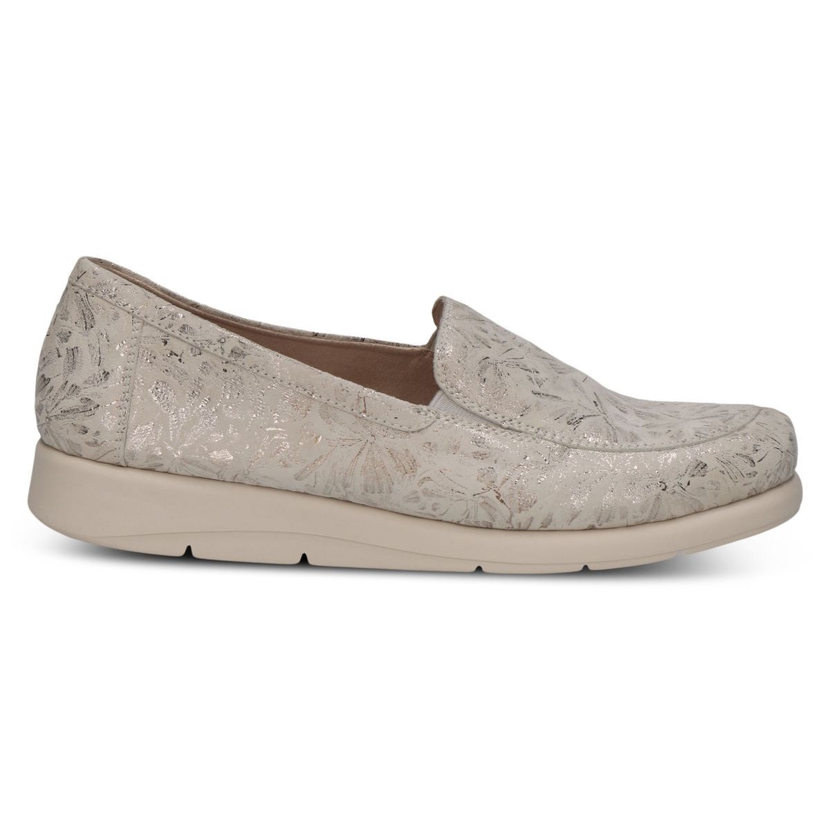 Slipper en cuir blanc cassé / silv, CAPRICE